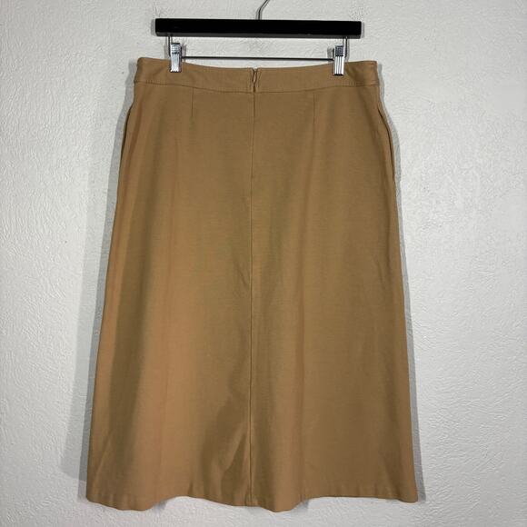 J Jill Knit A Line Midi Skirt Career Casual Tan Heavy Knit - 14 - Picture 3 of 5